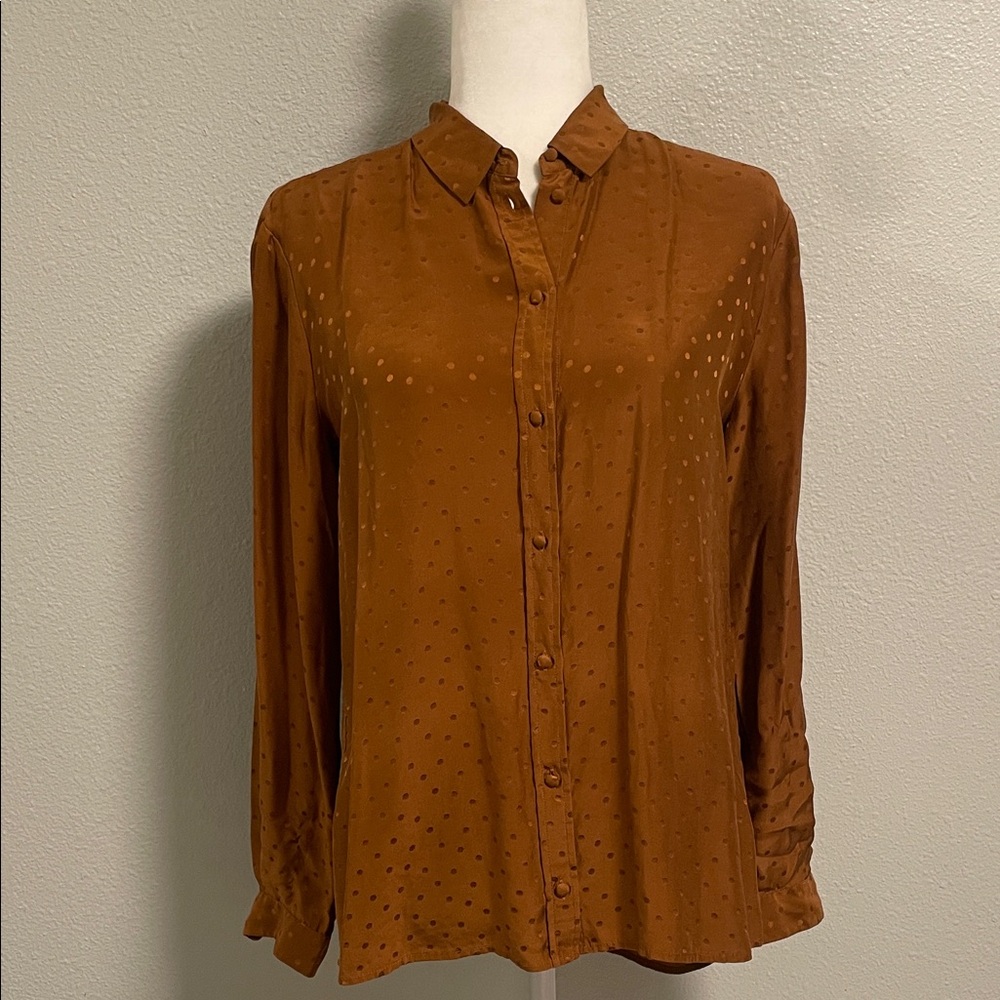Sezane Ann 100% silk polka dot blouse sz 40/8